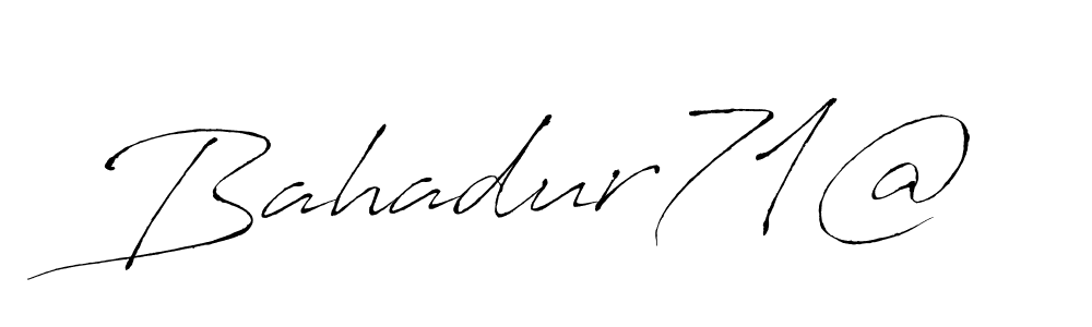 Create a beautiful signature design for name Bahadur71@. With this signature (Antro_Vectra) fonts, you can make a handwritten signature for free. Bahadur71@ signature style 6 images and pictures png