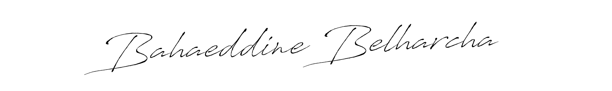 How to make Bahaeddine Belharcha name signature. Use Antro_Vectra style for creating short signs online. This is the latest handwritten sign. Bahaeddine Belharcha signature style 6 images and pictures png