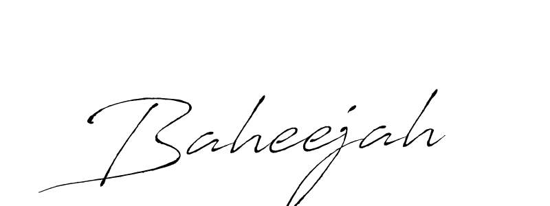 Make a beautiful signature design for name Baheejah. With this signature (Antro_Vectra) style, you can create a handwritten signature for free. Baheejah signature style 6 images and pictures png