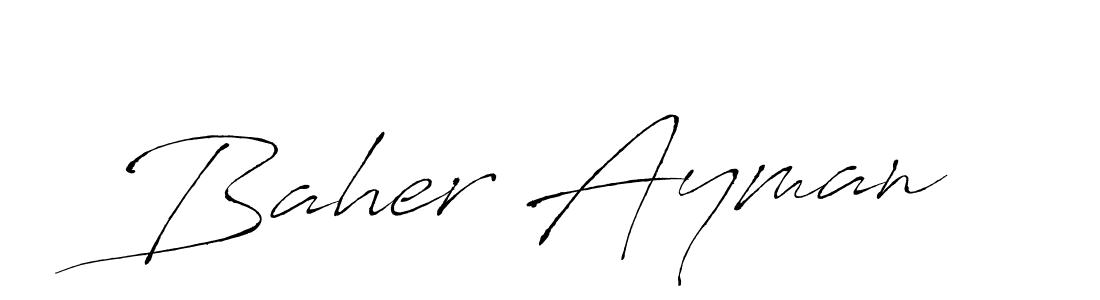 How to make Baher Ayman signature? Antro_Vectra is a professional autograph style. Create handwritten signature for Baher Ayman name. Baher Ayman signature style 6 images and pictures png