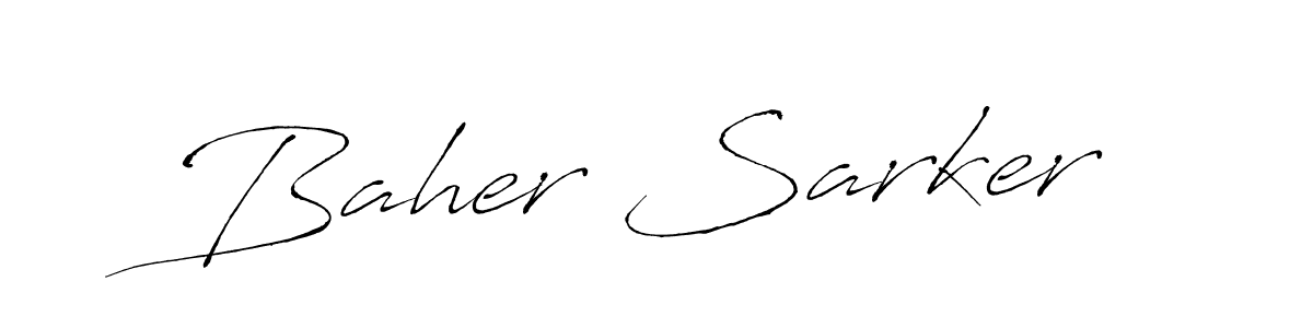 Make a beautiful signature design for name Baher Sarker. With this signature (Antro_Vectra) style, you can create a handwritten signature for free. Baher Sarker signature style 6 images and pictures png