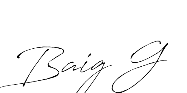 Baig G stylish signature style. Best Handwritten Sign (Antro_Vectra) for my name. Handwritten Signature Collection Ideas for my name Baig G. Baig G signature style 6 images and pictures png