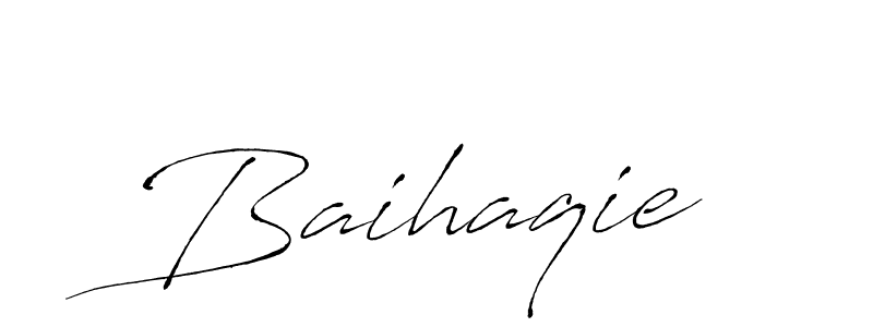 Use a signature maker to create a handwritten signature online. With this signature software, you can design (Antro_Vectra) your own signature for name Baihaqie. Baihaqie signature style 6 images and pictures png