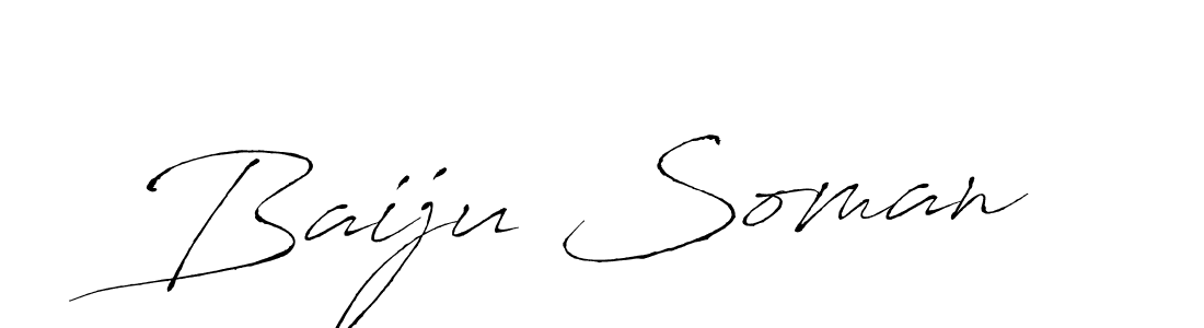 Design your own signature with our free online signature maker. With this signature software, you can create a handwritten (Antro_Vectra) signature for name Baiju Soman. Baiju Soman signature style 6 images and pictures png