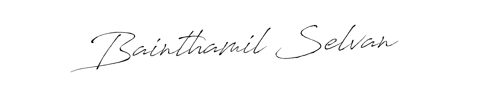 Make a beautiful signature design for name Bainthamil Selvan. With this signature (Antro_Vectra) style, you can create a handwritten signature for free. Bainthamil Selvan signature style 6 images and pictures png