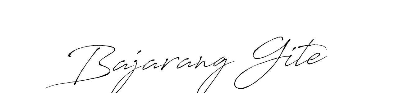 Bajarang Gite stylish signature style. Best Handwritten Sign (Antro_Vectra) for my name. Handwritten Signature Collection Ideas for my name Bajarang Gite. Bajarang Gite signature style 6 images and pictures png