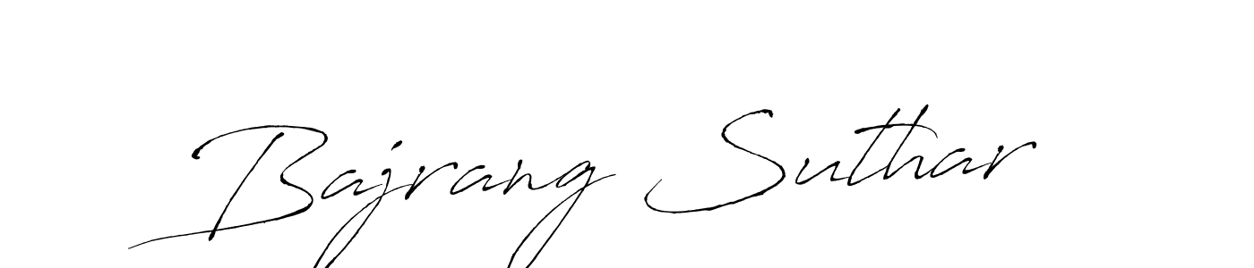 Create a beautiful signature design for name Bajrang Suthar. With this signature (Antro_Vectra) fonts, you can make a handwritten signature for free. Bajrang Suthar signature style 6 images and pictures png