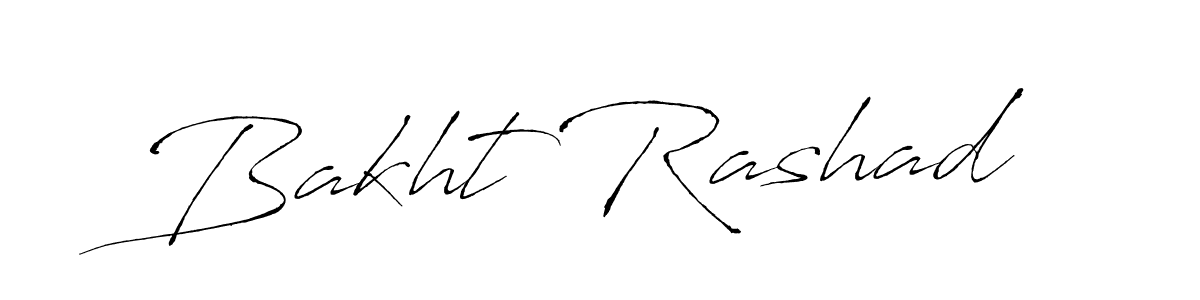 How to make Bakht Rashad name signature. Use Antro_Vectra style for creating short signs online. This is the latest handwritten sign. Bakht Rashad signature style 6 images and pictures png