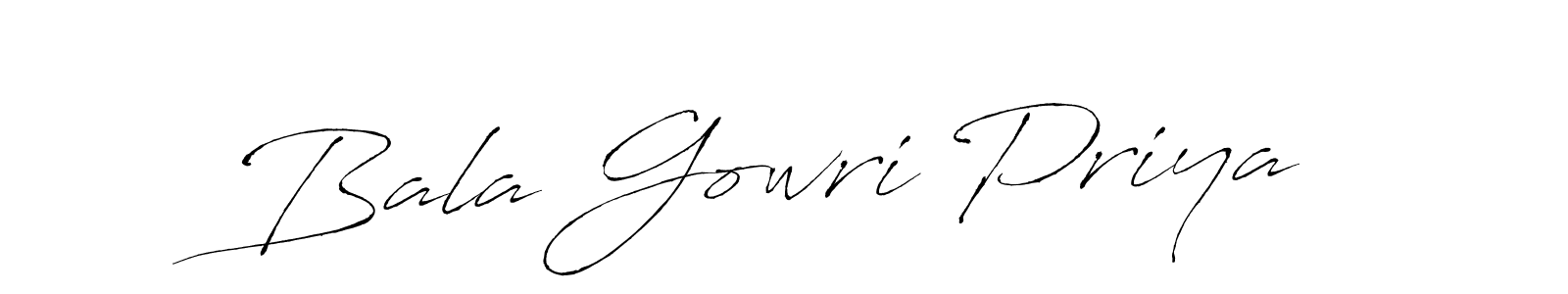 How to make Bala Gowri Priya name signature. Use Antro_Vectra style for creating short signs online. This is the latest handwritten sign. Bala Gowri Priya signature style 6 images and pictures png