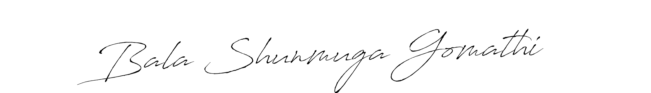 Antro_Vectra is a professional signature style that is perfect for those who want to add a touch of class to their signature. It is also a great choice for those who want to make their signature more unique. Get Bala Shunmuga Gomathi name to fancy signature for free. Bala Shunmuga Gomathi signature style 6 images and pictures png