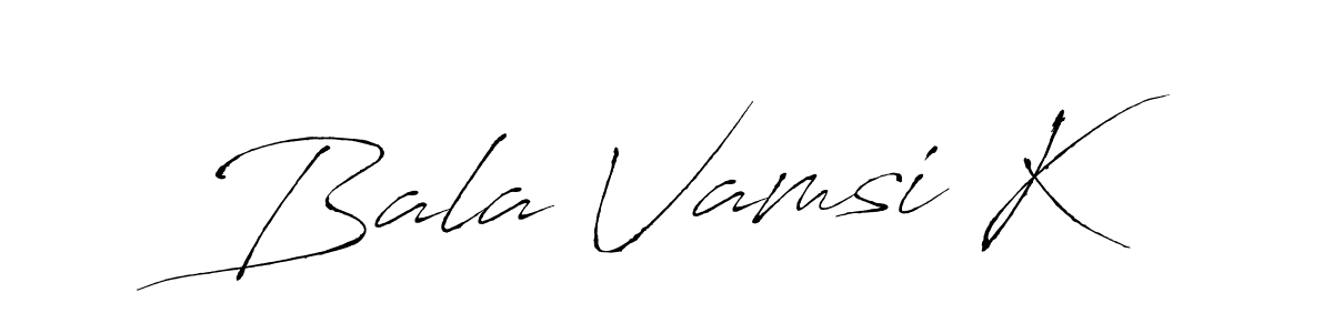 Also You can easily find your signature by using the search form. We will create Bala Vamsi K name handwritten signature images for you free of cost using Antro_Vectra sign style. Bala Vamsi K signature style 6 images and pictures png