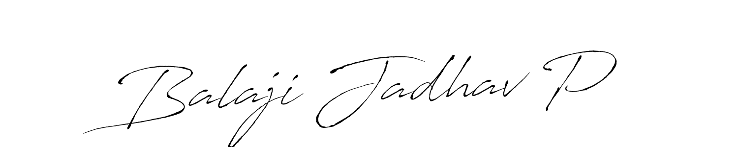 Balaji Jadhav P stylish signature style. Best Handwritten Sign (Antro_Vectra) for my name. Handwritten Signature Collection Ideas for my name Balaji Jadhav P. Balaji Jadhav P signature style 6 images and pictures png