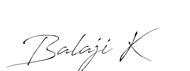 Balaji K stylish signature style. Best Handwritten Sign (Antro_Vectra) for my name. Handwritten Signature Collection Ideas for my name Balaji K. Balaji K signature style 6 images and pictures png