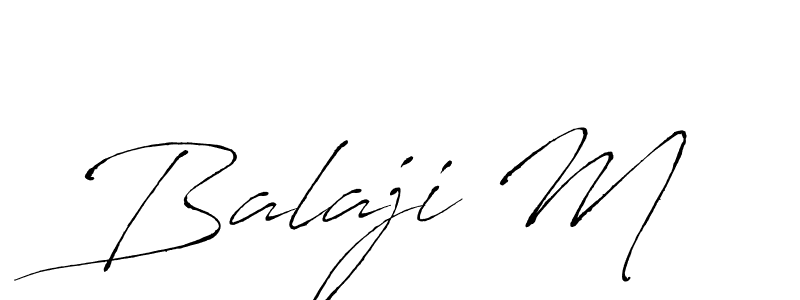 Balaji M stylish signature style. Best Handwritten Sign (Antro_Vectra) for my name. Handwritten Signature Collection Ideas for my name Balaji M. Balaji M signature style 6 images and pictures png