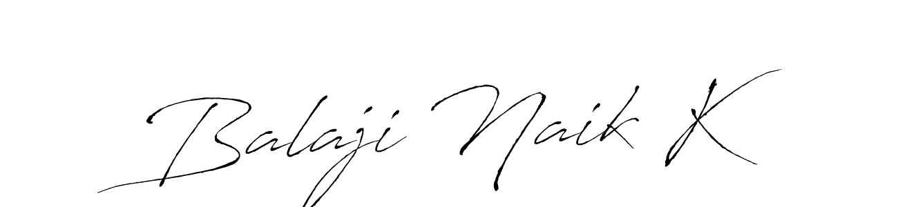 Create a beautiful signature design for name Balaji Naik K. With this signature (Antro_Vectra) fonts, you can make a handwritten signature for free. Balaji Naik K signature style 6 images and pictures png