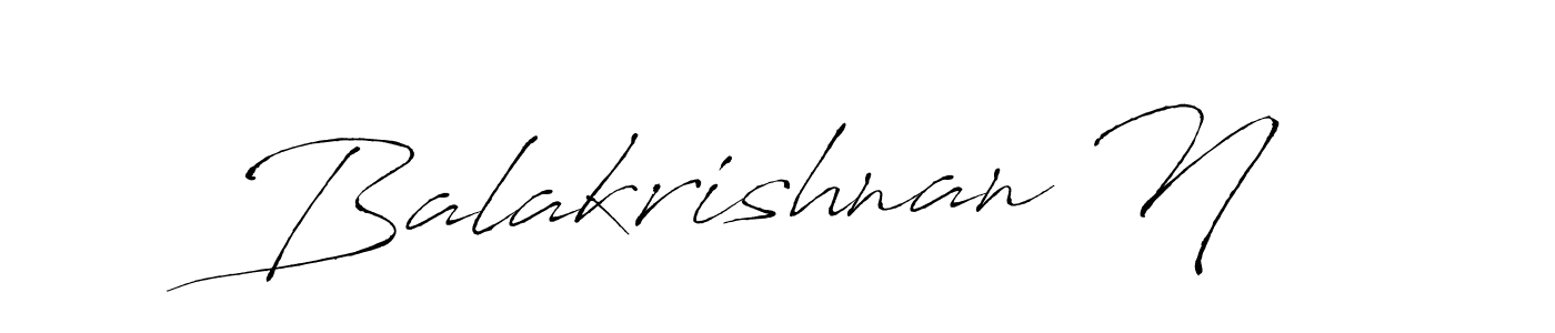 Create a beautiful signature design for name Balakrishnan N. With this signature (Antro_Vectra) fonts, you can make a handwritten signature for free. Balakrishnan N signature style 6 images and pictures png