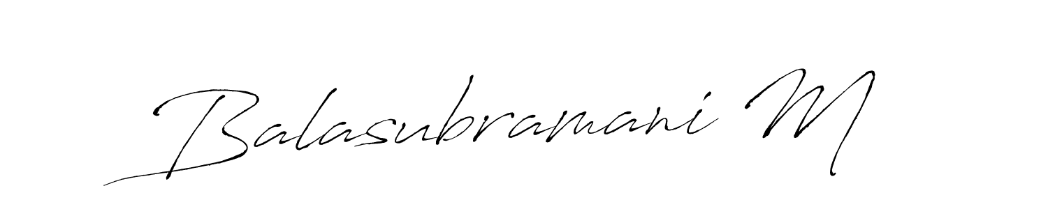 It looks lik you need a new signature style for name Balasubramani M. Design unique handwritten (Antro_Vectra) signature with our free signature maker in just a few clicks. Balasubramani M signature style 6 images and pictures png