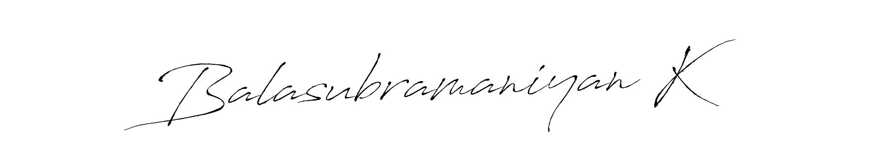 How to make Balasubramaniyan K signature? Antro_Vectra is a professional autograph style. Create handwritten signature for Balasubramaniyan K name. Balasubramaniyan K signature style 6 images and pictures png