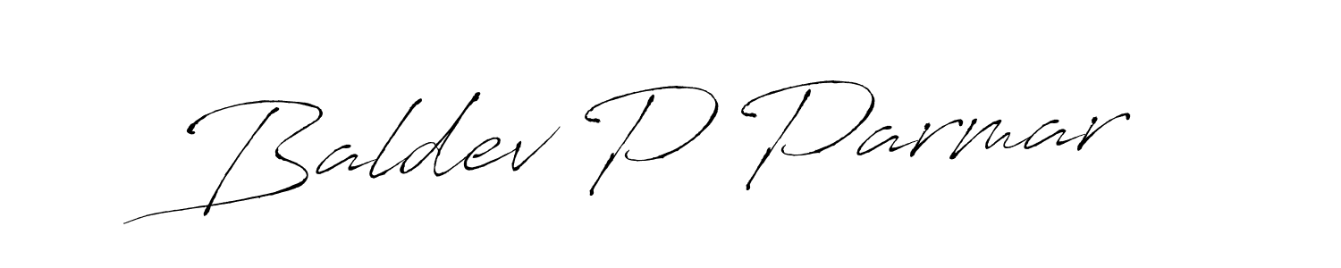 How to make Baldev P Parmar signature? Antro_Vectra is a professional autograph style. Create handwritten signature for Baldev P Parmar name. Baldev P Parmar signature style 6 images and pictures png