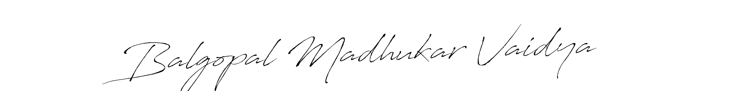 You should practise on your own different ways (Antro_Vectra) to write your name (Balgopal Madhukar Vaidya) in signature. don't let someone else do it for you. Balgopal Madhukar Vaidya signature style 6 images and pictures png