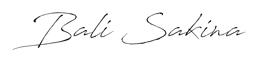 A modern signature idea for name Bali Sakina using Antro_Vectra font. Clean strokes and elegant curves make it stand out instantly. Bali Sakina signature style 6 images and pictures png