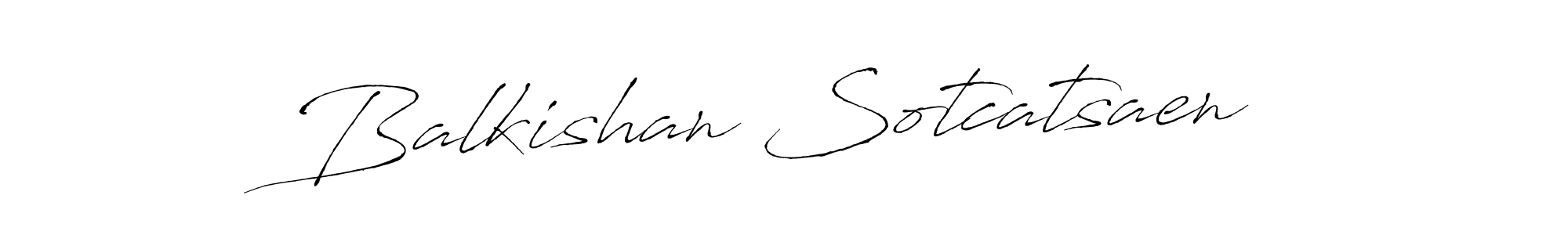 How to make Balkishan Sotcatsaen name signature. Use Antro_Vectra style for creating short signs online. This is the latest handwritten sign. Balkishan Sotcatsaen signature style 6 images and pictures png