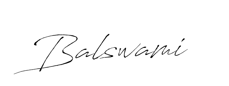 Design your own signature with our free online signature maker. With this signature software, you can create a handwritten (Antro_Vectra) signature for name Balswami. Balswami signature style 6 images and pictures png