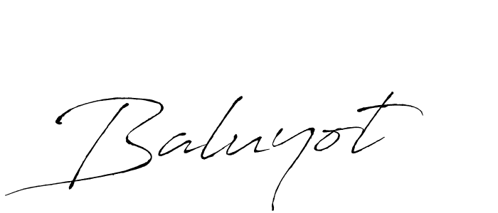 Design your own signature with our free online signature maker. With this signature software, you can create a handwritten (Antro_Vectra) signature for name Baluyot. Baluyot signature style 6 images and pictures png