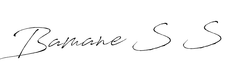 Similarly Antro_Vectra is the best handwritten signature design. Signature creator online .You can use it as an online autograph creator for name Bamane S S. Bamane S S signature style 6 images and pictures png