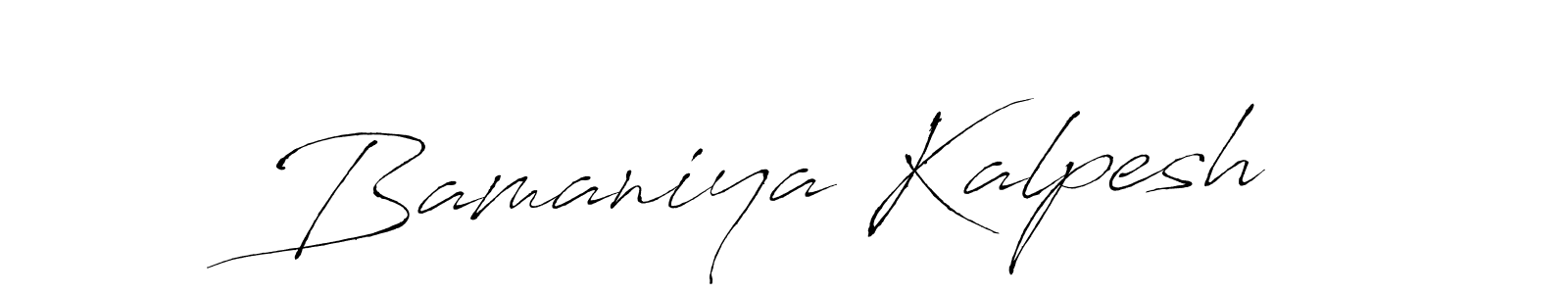 Make a beautiful signature design for name Bamaniya Kalpesh. With this signature (Antro_Vectra) style, you can create a handwritten signature for free. Bamaniya Kalpesh signature style 6 images and pictures png