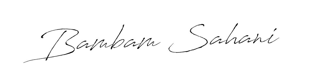 Design your own signature with our free online signature maker. With this signature software, you can create a handwritten (Antro_Vectra) signature for name Bambam Sahani. Bambam Sahani signature style 6 images and pictures png