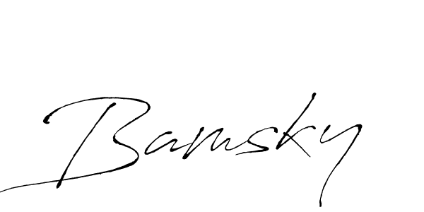 You should practise on your own different ways (Antro_Vectra) to write your name (Bamsky) in signature. don't let someone else do it for you. Bamsky signature style 6 images and pictures png
