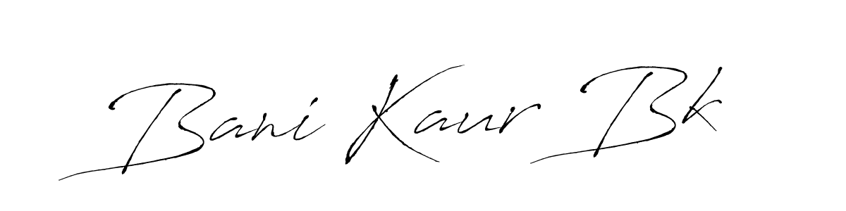 How to make Bani Kaur Bk name signature. Use Antro_Vectra style for creating short signs online. This is the latest handwritten sign. Bani Kaur Bk signature style 6 images and pictures png