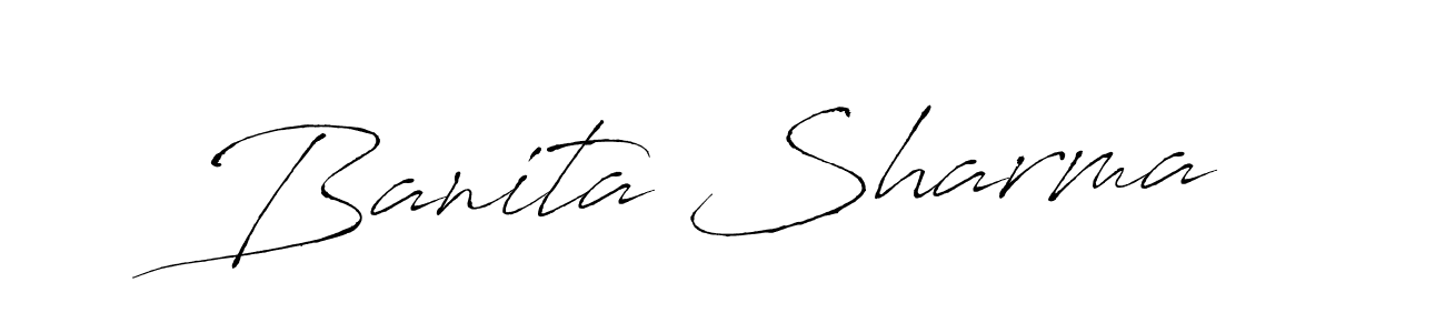 The best way (Antro_Vectra) to make a short signature is to pick only two or three words in your name. The name Banita Sharma include a total of six letters. For converting this name. Banita Sharma signature style 6 images and pictures png