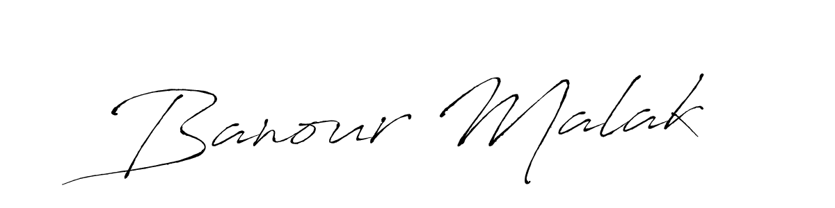 Make a beautiful signature design for name Banour Malak. With this signature (Antro_Vectra) style, you can create a handwritten signature for free. Banour Malak signature style 6 images and pictures png