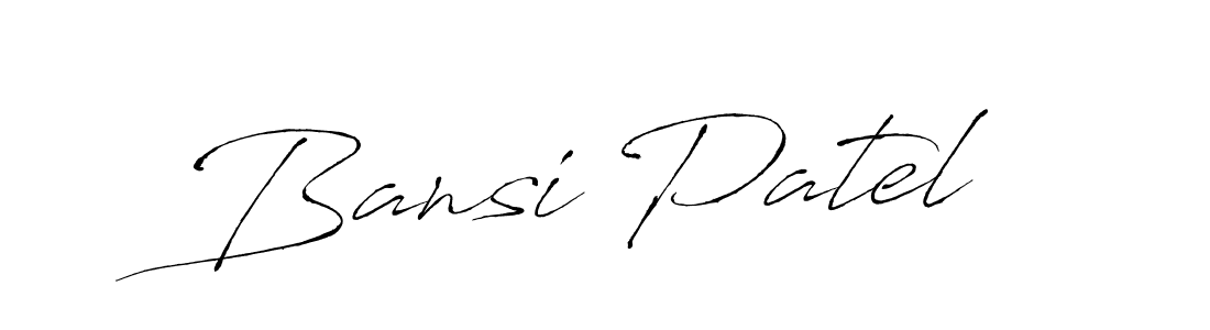 How to make Bansi Patel name signature. Use Antro_Vectra style for creating short signs online. This is the latest handwritten sign. Bansi Patel signature style 6 images and pictures png