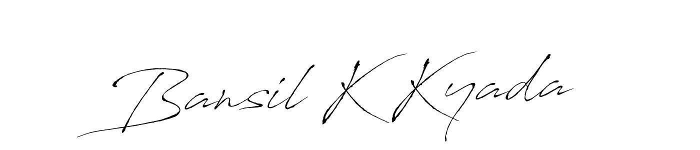 Use a signature maker to create a handwritten signature online. With this signature software, you can design (Antro_Vectra) your own signature for name Bansil K Kyada. Bansil K Kyada signature style 6 images and pictures png