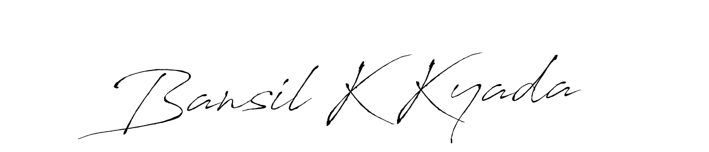 You can use this online signature creator to create a handwritten signature for the name Bansil K Kyada. This is the best online autograph maker. Bansil K Kyada signature style 6 images and pictures png