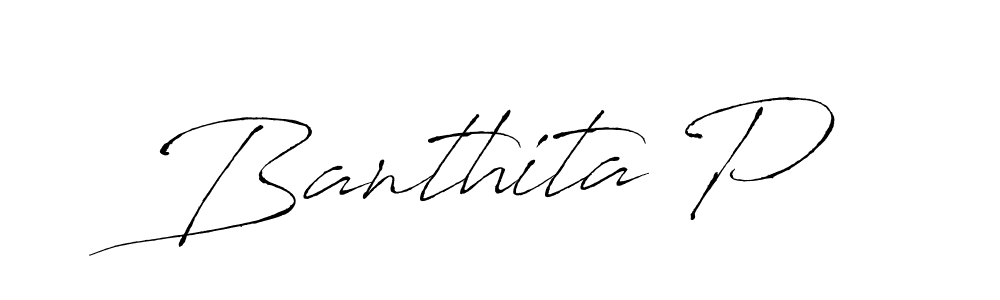 The best way (Antro_Vectra) to make a short signature is to pick only two or three words in your name. The name Banthita P include a total of six letters. For converting this name. Banthita P signature style 6 images and pictures png