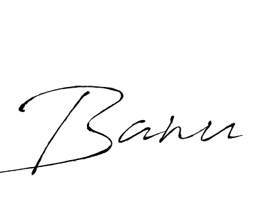 Make a beautiful signature design for name Banu. With this signature (Antro_Vectra) style, you can create a handwritten signature for free. Banu signature style 6 images and pictures png