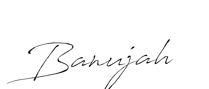 Use a signature maker to create a handwritten signature online. With this signature software, you can design (Antro_Vectra) your own signature for name Banujah. Banujah signature style 6 images and pictures png