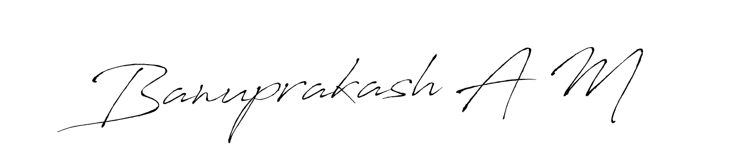Also You can easily find your signature by using the search form. We will create Banuprakash A M name handwritten signature images for you free of cost using Antro_Vectra sign style. Banuprakash A M signature style 6 images and pictures png