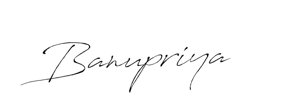 How to make Banupriya name signature. Use Antro_Vectra style for creating short signs online. This is the latest handwritten sign. Banupriya signature style 6 images and pictures png