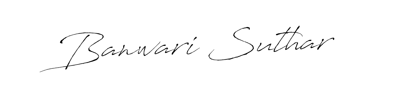 The best way (Antro_Vectra) to make a short signature is to pick only two or three words in your name. The name Banwari Suthar include a total of six letters. For converting this name. Banwari Suthar signature style 6 images and pictures png