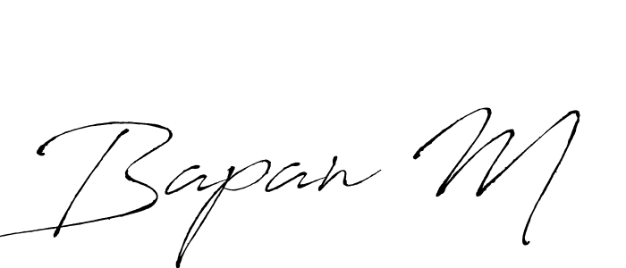 Use a signature maker to create a handwritten signature online. With this signature software, you can design (Antro_Vectra) your own signature for name Bapan M. Bapan M signature style 6 images and pictures png
