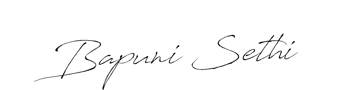 How to make Bapuni Sethi name signature. Use Antro_Vectra style for creating short signs online. This is the latest handwritten sign. Bapuni Sethi signature style 6 images and pictures png