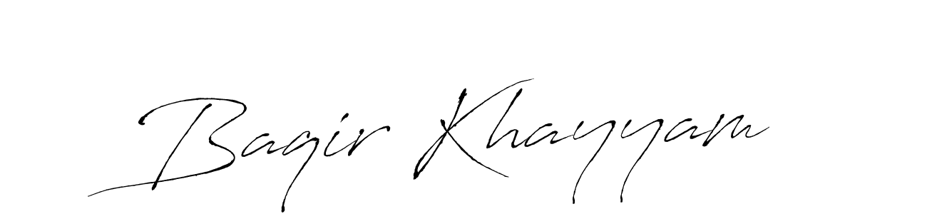 This is the best signature style for the Baqir Khayyam name. Also you like these signature font (Antro_Vectra). Mix name signature. Baqir Khayyam signature style 6 images and pictures png