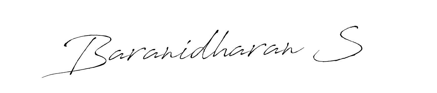 The best way (Antro_Vectra) to make a short signature is to pick only two or three words in your name. The name Baranidharan S include a total of six letters. For converting this name. Baranidharan S signature style 6 images and pictures png