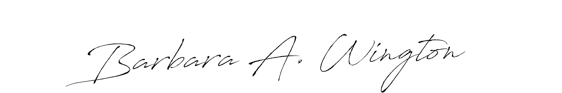 How to make Barbara A. Wington name signature. Use Antro_Vectra style for creating short signs online. This is the latest handwritten sign. Barbara A. Wington signature style 6 images and pictures png