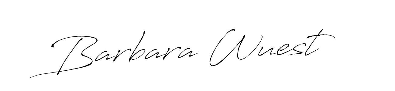 How to make Barbara Wuest name signature. Use Antro_Vectra style for creating short signs online. This is the latest handwritten sign. Barbara Wuest signature style 6 images and pictures png